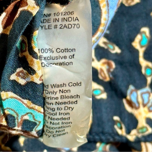 Soft Surroundings Embroidered Paisley Print Tunic #1 - Picture 5 of 7